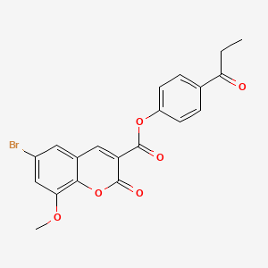 molecular formula C20H15BrO6 B3515395 4-propionylphenyl 6-bromo-8-methoxy-2-oxo-2H-chromene-3-carboxylate 