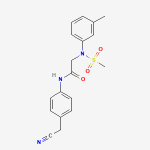 molecular formula C18H19N3O3S B3515400 N~1~-[4-(cyanomethyl)phenyl]-N~2~-(3-methylphenyl)-N~2~-(methylsulfonyl)glycinamide 