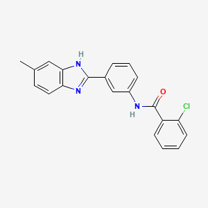 2-chloro-N-[3-(6-methyl-1H-benzimidazol-2-yl)phenyl]benzamide