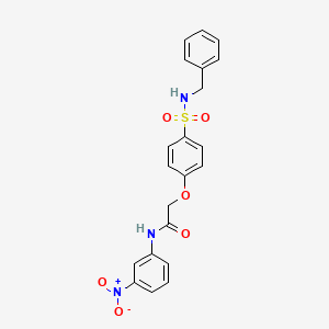 molecular formula C21H19N3O6S B3515418 2-[4-(benzylsulfamoyl)phenoxy]-N-(3-nitrophenyl)acetamide 