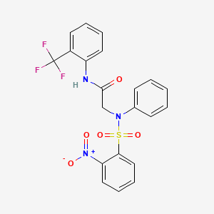 molecular formula C21H16F3N3O5S B3515441 N~2~-[(2-nitrophenyl)sulfonyl]-N~2~-phenyl-N~1~-[2-(trifluoromethyl)phenyl]glycinamide 