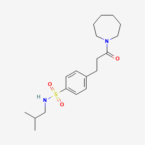 molecular formula C19H30N2O3S B3515449 4-[3-(1-azepanyl)-3-oxopropyl]-N-isobutylbenzenesulfonamide 