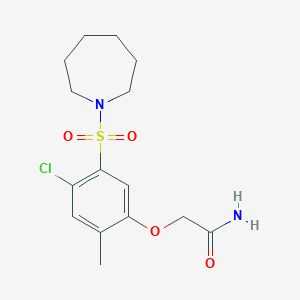 2-[5-(1-azepanylsulfonyl)-4-chloro-2-methylphenoxy]acetamide