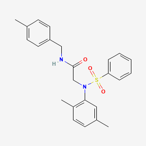 molecular formula C24H26N2O3S B3515510 N~2~-(2,5-dimethylphenyl)-N~1~-(4-methylbenzyl)-N~2~-(phenylsulfonyl)glycinamide 