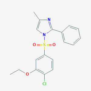 B351553 1-(4-Chloro-3-ethoxyphenyl)sulfonyl-4-methyl-2-phenylimidazole CAS No. 873588-64-8