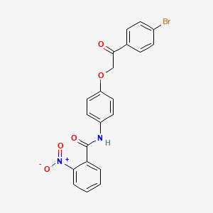 molecular formula C21H15BrN2O5 B3515599 N-{4-[2-(4-bromophenyl)-2-oxoethoxy]phenyl}-2-nitrobenzamide 