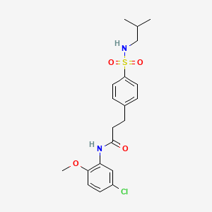 molecular formula C20H25ClN2O4S B3515607 N-(5-chloro-2-methoxyphenyl)-3-[4-(2-methylpropylsulfamoyl)phenyl]propanamide 