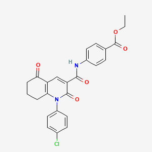 Ethyl 4-[1-(4-chlorophenyl)-2,5-dioxo-1,2,5,6,7,8-hexahydroquinoline-3-amido]benzoate