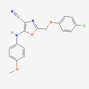 2-[(4-chlorophenoxy)methyl]-5-[(4-methoxyphenyl)amino]-1,3-oxazole-4-carbonitrile