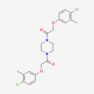 molecular formula C22H24Cl2N2O4 B3515627 1,4-bis[(4-chloro-3-methylphenoxy)acetyl]piperazine 