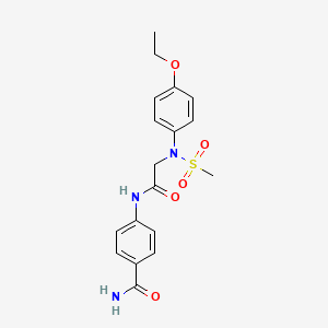 molecular formula C18H21N3O5S B3515638 4-{[N-(4-ethoxyphenyl)-N-(methylsulfonyl)glycyl]amino}benzamide 