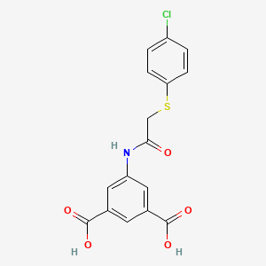 molecular formula C16H12ClNO5S B3515649 5-({[(4-chlorophenyl)thio]acetyl}amino)isophthalic acid 