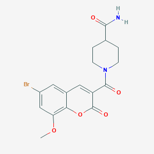 1-[(6-bromo-8-methoxy-2-oxo-2H-chromen-3-yl)carbonyl]-4-piperidinecarboxamide