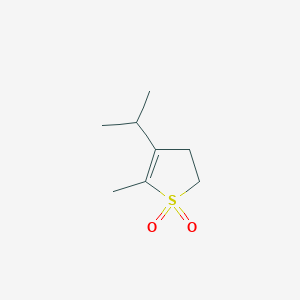 molecular formula C8H14O2S B035157 Thiophene, 2,3-dihydro-5-methyl-4-(1-methylethyl)-, 1,1-dioxide (9CI) CAS No. 104664-82-6