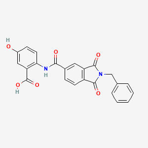 molecular formula C23H16N2O6 B3515743 2-{[(2-benzyl-1,3-dioxo-2,3-dihydro-1H-isoindol-5-yl)carbonyl]amino}-5-hydroxybenzoic acid 