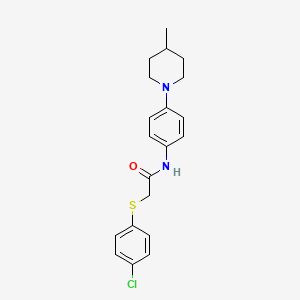 2-[(4-chlorophenyl)thio]-N-[4-(4-methyl-1-piperidinyl)phenyl]acetamide