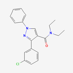 molecular formula C20H20ClN3O B3515771 3-(3-chlorophenyl)-N,N-diethyl-1-phenylpyrazole-4-carboxamide 