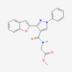 Methyl 2-[[3-(1-benzofuran-2-yl)-1-phenylpyrazole-4-carbonyl]amino]acetate