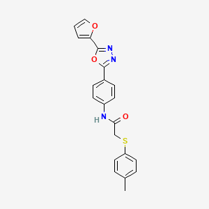 N-{4-[5-(2-furyl)-1,3,4-oxadiazol-2-yl]phenyl}-2-[(4-methylphenyl)thio]acetamide