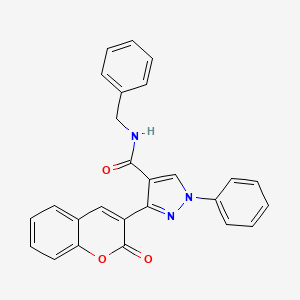 molecular formula C26H19N3O3 B3515823 N-benzyl-3-(2-oxo-2H-chromen-3-yl)-1-phenyl-1H-pyrazole-4-carboxamide 