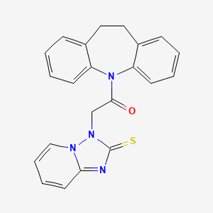 molecular formula C22H18N4OS B3515825 3-[2-(10,11-dihydro-5H-dibenzo[b,f]azepin-5-yl)-2-oxoethyl][1,2,4]triazolo[1,5-a]pyridine-2(3H)-thione 