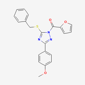 5-(benzylthio)-1-(2-furoyl)-3-(4-methoxyphenyl)-1H-1,2,4-triazole