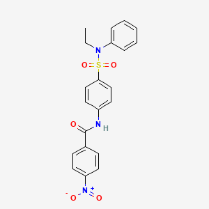 molecular formula C21H19N3O5S B3515868 N-(4-{[ethyl(phenyl)amino]sulfonyl}phenyl)-4-nitrobenzamide 