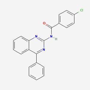 molecular formula C21H14ClN3O B3515913 4-chloro-N-(4-phenylquinazolin-2-yl)benzamide 