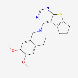 12-(6,7-dimethoxy-3,4-dihydro-1H-isoquinolin-2-yl)-7-thia-9,11-diazatricyclo[6.4.0.02,6]dodeca-1(12),2(6),8,10-tetraene