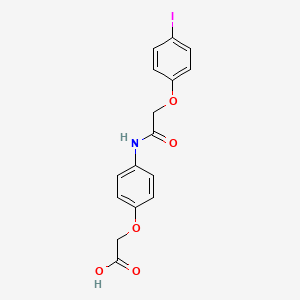 molecular formula C16H14INO5 B3515943 (4-{[(4-iodophenoxy)acetyl]amino}phenoxy)acetic acid 