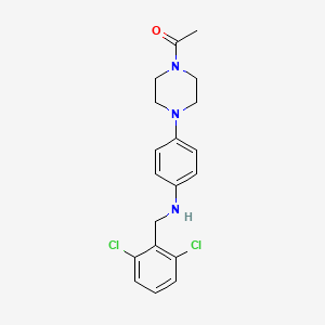 molecular formula C19H21Cl2N3O B3515985 1-[4-[4-[(2,6-Dichlorophenyl)methylamino]phenyl]piperazin-1-yl]ethanone 