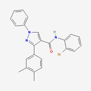 molecular formula C24H20BrN3O B3516028 N-(2-bromophenyl)-3-(3,4-dimethylphenyl)-1-phenylpyrazole-4-carboxamide 