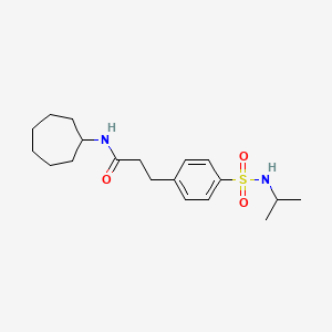 molecular formula C19H30N2O3S B3516032 N-cycloheptyl-3-[4-(propan-2-ylsulfamoyl)phenyl]propanamide 