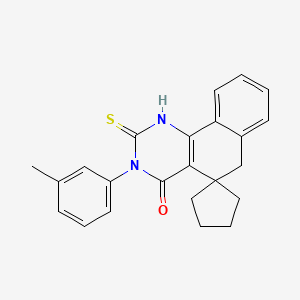 molecular formula C23H22N2OS B3516037 3-(3-methylphenyl)-2-thioxo-2,3-dihydro-1H-spiro[benzo[h]quinazoline-5,1'-cyclopentan]-4(6H)-one 