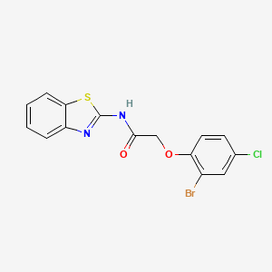 molecular formula C15H10BrClN2O2S B3516040 N-1,3-benzothiazol-2-yl-2-(2-bromo-4-chlorophenoxy)acetamide 