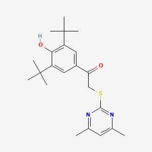 1-(3,5-Ditert-butyl-4-hydroxyphenyl)-2-(4,6-dimethylpyrimidin-2-yl)sulfanylethanone