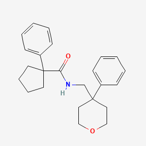 molecular formula C24H29NO2 B3516092 1-phenyl-N-[(4-phenyloxan-4-yl)methyl]cyclopentane-1-carboxamide 