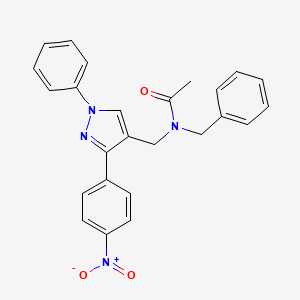 N-benzyl-N-[[3-(4-nitrophenyl)-1-phenylpyrazol-4-yl]methyl]acetamide