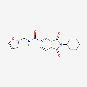 2-cyclohexyl-N-(furan-2-ylmethyl)-1,3-dioxo-2,3-dihydro-1H-isoindole-5-carboxamide