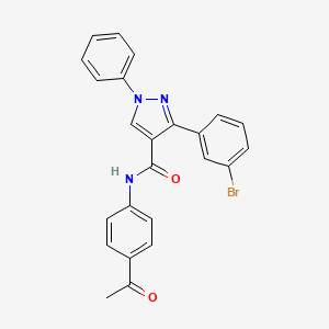 molecular formula C24H18BrN3O2 B3516161 N-(4-acetylphenyl)-3-(3-bromophenyl)-1-phenylpyrazole-4-carboxamide 