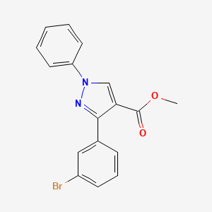 molecular formula C17H13BrN2O2 B3516171 Methyl 3-(3-bromophenyl)-1-phenylpyrazole-4-carboxylate 