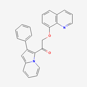 molecular formula C25H18N2O2 B3516184 1-(2-Phenylindolizin-3-yl)-2-quinolin-8-yloxyethanone 