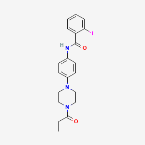 2-iodo-N-[4-(4-propanoylpiperazin-1-yl)phenyl]benzamide