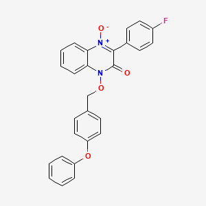 molecular formula C27H19FN2O4 B3516203 3-(4-fluorophenyl)-1-[(4-phenoxybenzyl)oxy]-2(1H)-quinoxalinone 4-oxide 