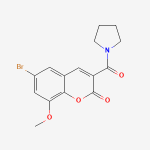 6-bromo-8-methoxy-3-(1-pyrrolidinylcarbonyl)-2H-chromen-2-one