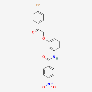 molecular formula C21H15BrN2O5 B3516215 N-{3-[2-(4-bromophenyl)-2-oxoethoxy]phenyl}-4-nitrobenzamide 