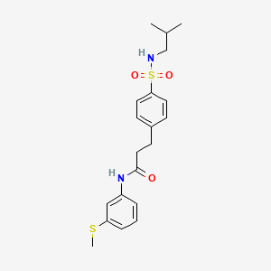 molecular formula C20H26N2O3S2 B3516217 3-[4-(2-methylpropylsulfamoyl)phenyl]-N-(3-methylsulfanylphenyl)propanamide 