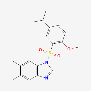 molecular formula C19H22N2O3S B3516225 1-{[2-Methoxy-5-(methylethyl)phenyl]sulfonyl}-5,6-dimethylbenzimidazole 