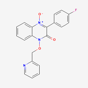 molecular formula C20H14FN3O3 B3516229 3-(4-fluorophenyl)-1-(2-pyridinylmethoxy)-2(1H)-quinoxalinone 4-oxide 