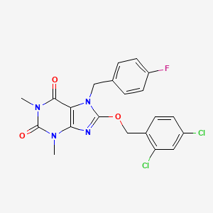 8-[(2,4-dichlorobenzyl)oxy]-7-(4-fluorobenzyl)-1,3-dimethyl-3,7-dihydro-1H-purine-2,6-dione